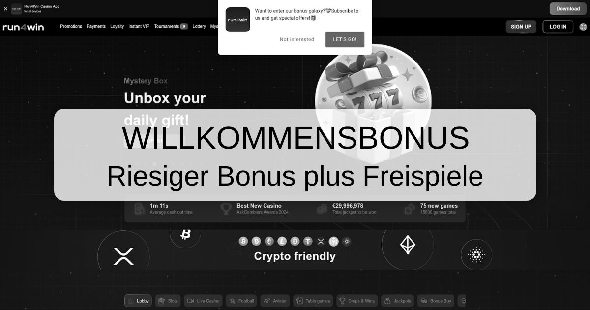 Run4Win Casino: Jetzt in Deutschland spielen
